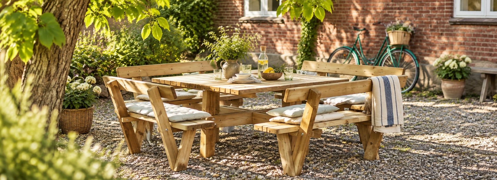 Gartenmöbel aus druckimprägniertem Holz
