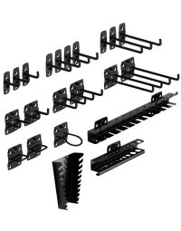 KRAFTWERK Assortiment de porte-outils et de crochets pour paroi perforée, 22 pièces