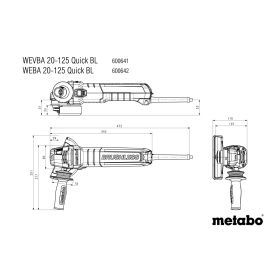 Metabo Winkelschleifer WEBA 20-125 Quick BL, 2000 Watt
