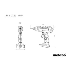 Metabo Pistolet à colle chaud à batterie HK 18 LTX 20, 18 V en deux versions