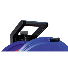 Steffen Kunststoff-Kabelrolle PROFESSIONAL, 2xCEE16/5 + 3xT25 Bauflex, 5G2.5 mm², 16 A, Thermoschutz, IP44, blau, 25 m