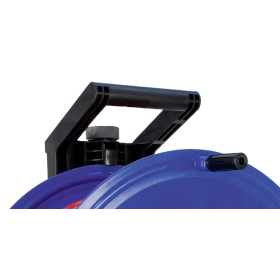 Steffen Kunststoff-Kabelrolle PROFESSIONAL, 2xCEE16/5 + 3xT25 Bauflex, 5G2.5 mm², 16 A, Thermoschutz, IP44, blau, 40 m