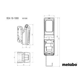 Metabo Projecteur de chantier à batterie BSA 18-1000, 18 V sans batterie