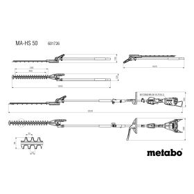 Metabo Heckenscheren-Aufsatz MA-HS 50, 18 V