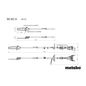 Metabo Hochentaster-Aufsatz MA-MS 25, 18 V