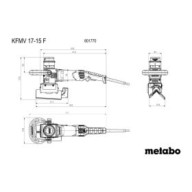 Metabo Affleureuse à métaux KFMV 17-15 F, 1700 watts, avec metaBOX 185 XL