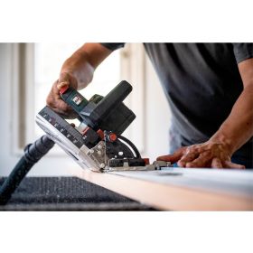 Metabo Scie circulaire plongeante à batterie KT 18 LTX 66 BL avec 2x batteries LiHD (18 V / 8.0 Ah), chargeur ASC 145, metaBOX 340, sans rail de guidage