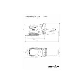 Metabo Ponceuse multifonctions à batterie PowerMaxx SMA 12 BL, 12 V (Solo) avec metaBOX 215