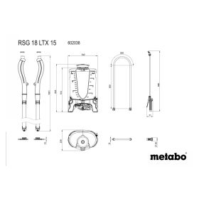 Metabo Akku-Rückensprühgerät RSG 18 LTX 15, 18 V - ohne Akku, Füllmenge 15 l