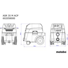 Metabo Aspirateur universel ASR 35 M ACP, 1400 watts, avec mesure de la pression différentielle