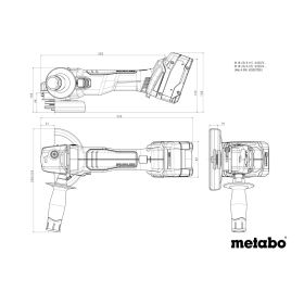 Metabo Meuleuse d'angle à batterie W 18 L BL 9-125, 18 V en trois versions