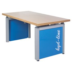 Bedrunka+Hirth Table pour charges lourdes Hydline avec plan de travail en multiplex hêtre 40 mm, largeur 1500, réglage par manivelle, 1500 x 750 mm