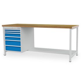 Bedrunka+Hirth établi en caisson avec 6 tiroirs, R 18-24, Couleur RAL 7035 / RAL 5012