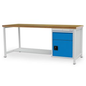 Bedrunka+Hirth établi en caisson, R 18-24, 1 tiroir et porte battante, 2000 x 750 mm