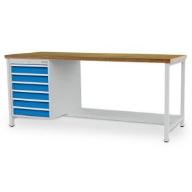 Bedrunka+Hirth établi en caisson avec 6 tiroirs, R 18-24 mm, 2000 x 750 mm