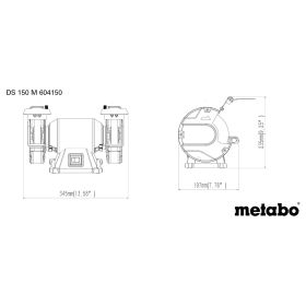 Metabo Touret à meuler double DS 150 M, 370 watts