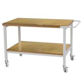 Bedrunka+Hirth Fahrbarer Arbeitstisch mit 1 Fachboden, BxTxH 1500 x 750 x 859 mm