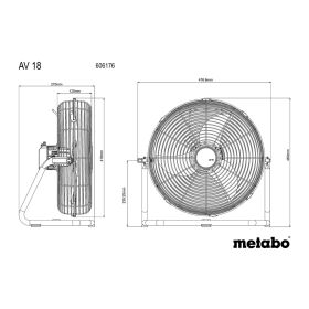 Metabo Akku-Ventilator AV 18, 18 V