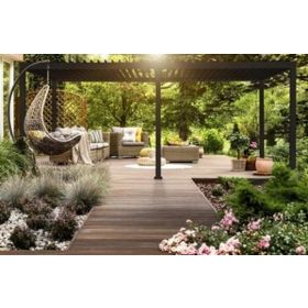 Alu-Pergola, schwarz, 6000 x 3000 x 2500 mm