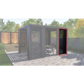 Elément de paroi de protection visuelle avec lamelles réglables, pour pergola en aluminium 3 + 6 m, noir