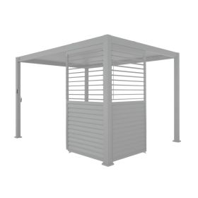 Elément de paroi de protection visuelle avec lamelles réglables, pour pergola en aluminium 3 + 6 m, blanc