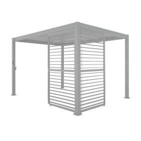 Elément de paroi de protection visuelle avec lamelles réglables, pour pergola en aluminium 3 + 6 m, blanc