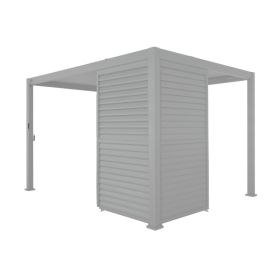 Elément de paroi de protection visuelle avec lamelles réglables, pour pergola en aluminium 4 m, blanc