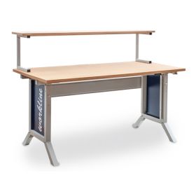 Bedrunka+Hirth Arbeitstisch workline, Grundtischkombination, Buche Multiplex, mit Klemmfeststellung, BxT 1500 x 750 mm