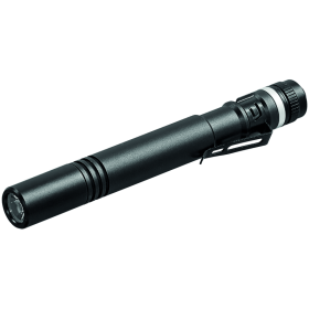 Steffen LED Taschenlampe Pen 90 mit 2 x LR03 (AAA) Batterie, 90 lm, IPX4, Leuchtweite 25 m, schwarz