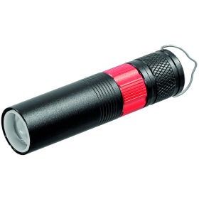 Steffen LED Taschenlampe Lipstick 70 mit 1 x LR06 (AA) Batterie, 2-stufig dimmbar, 70 lm, IPX4, Leuchtweite 20 m, schwarz/rot