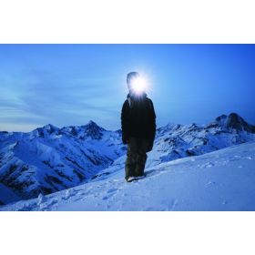 Steffen LED Stirnlampe 120, 3 W, 120 lm, IPX4, 2-stufig dimmbar, Leuchtweite 40 m, schwarz/blau
