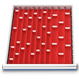 Muldenplatten-Set 46-teilig, R 18-24, Schubladennutzmass 450 x 600 mm, Blendenhöhe 50 / 75 mm