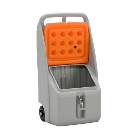 Mobiler Streugutwagen Go-Box 70, grau/orange, Inhalt 70 Liter, 1070 x 590 x 390 mm