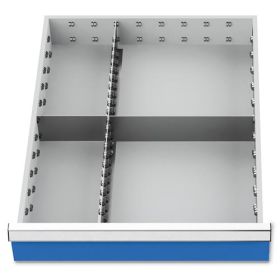Compartimentage des métallique set 3 pièces, R 18-24, dimension utiles des tiroirs 450 x 600 mm, en 4 hauteurs de façade