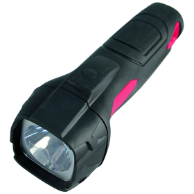 Steffen LED lampe de poche plastique, fonctionnement sur piles, 20 lm, IPX2, noir/rouge