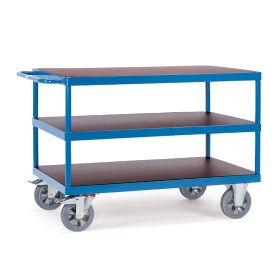 Fetra Tischwagen mit 3 Böden aus Holz, Super-Multi-Vario-Transporter, Tragkraft 1200 kg