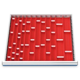 Muldenplatten-Set 56-teilig, R 24-24, Schubladennutzmass 600 x 600 mm, Blendenhöhe 50 / 75 mm