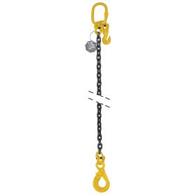 Anschlagkette 1-Strang, Güteklasse 8, Ø 6 mm, Tragfähigkeit 1120 kg, Länge 2 m, selbstsichernder Haken und Gabelhaken