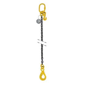 Anschlagkette 1-Strang, Güteklasse 8, Ø 8 mm, Tragfähigkeit 2000 kg, Länge 2 m, selbstsichernder Haken und Gabelhaken