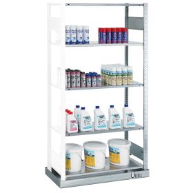 Schulte Kleingebinderegal, Anbauregal, 1000 x 500 x 2000 mm, Auffangvolumen 34 Liter