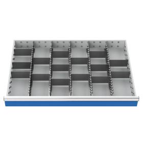 Metalleinteilung Set 20-teilig, R 36-24, Schubladennutzmass 900 x 600 mm, in 5 Blendenhöhen