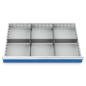 Metalleinteilung Set 5-teilig, R 36-24, Schubladennutzmass 900 x 600 mm, in 4 Blendenhöhen
