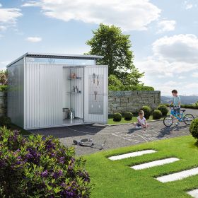 biohort Gerätehaus AvantGarde ECO Gr. A3 silber-metallic, Doppeltür, 1800 x 3000 x 2180 mm