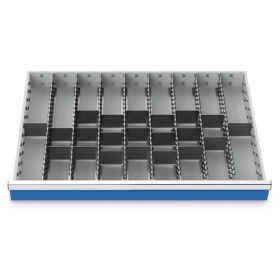 Metalleinteilung Set 29-teilig, R 36-24, Schubladennutzmass 900 x 600 mm, in 5 Blendenhöhen