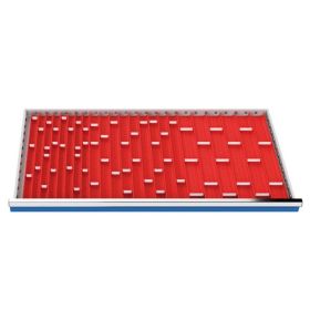 Jeu de plateaux 91 pièces, R 48-24, dimensions utiles des tiroirs 1200 x 600 mm, hauteur de façade 75 mm,