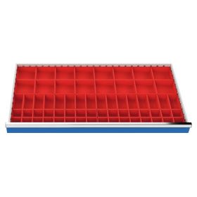 Bacs à petites pièces set 64 pièces, R 48-24, dimension utiles des tiroirs 1200 x 600 mm, en 2 hauteurs de façade
