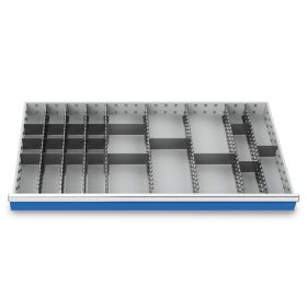Metalleinteilung Set 27-teilig, R 48-24, Schubladennutzmass 1200 x 600 mm, 4 Blendenhöhen