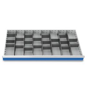 Metalleinteilung Set 27-teilig, R 48-24, Schubladennutzmass 1200 x 600 mm, in 4 Blendenhöhen