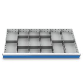 Metalleinteilung Set 14-teilig, R 48-24, Schubladennutzmass 1200 x 600 mm, in 4 Blendenhöhen
