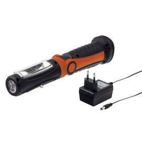 Steffen LED Akku-Handlampe WORKLIGHT 2.5 W (18 W), 230 lm, 6000K, 120° schwenkbar, IP20, schwarz/orange